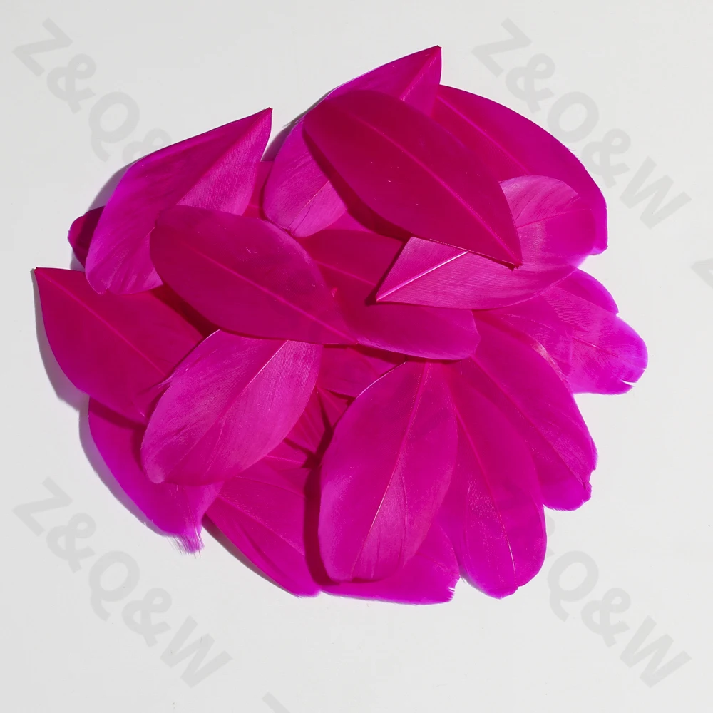 Натуральное гусиное перо 5-10 см с Плавающей головкой окрашенная Слива красного