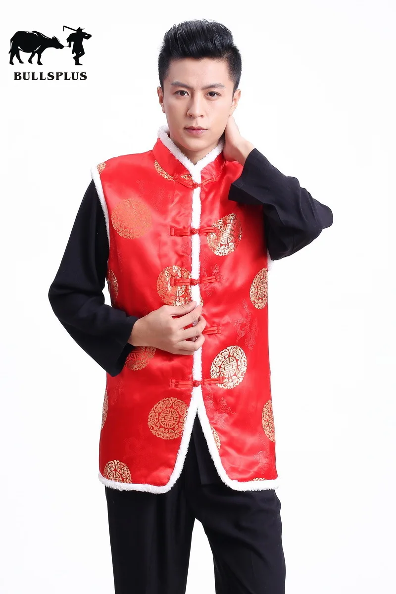 Китайский новогодний костюм Тан китайский красный топ Ципао традиционная