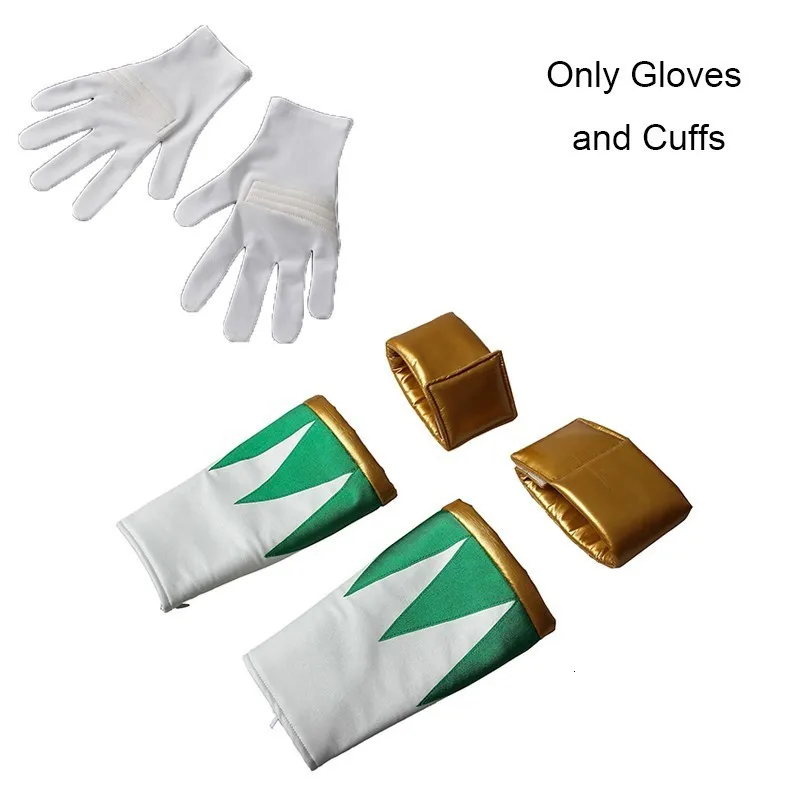 Only gloves and cuff Костюм Дракона рейнджера бураи зеленый Ranger Zyuranger комбинезон свободный комбинезон для косплея Хэллоуин Взрослый зентай заказной бронежилет сапоги - Цвет: Only gloves and cuff