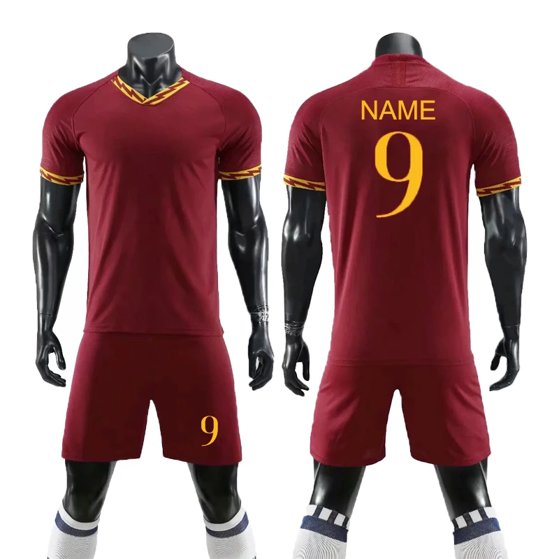 Синий Новая мужская и Детская Футбольная форма 9# футбольные майки Maillot De Boy, пустые футбольные тренировочные наборы Футбольная форма на заказ(без значка - Цвет: Синий