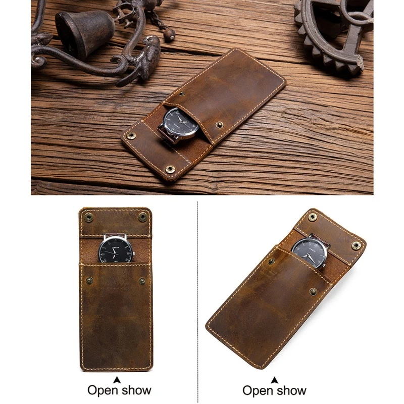 

MXME Particular Leather Single Watch Pouch Creative Father Day Storage Holster Gift