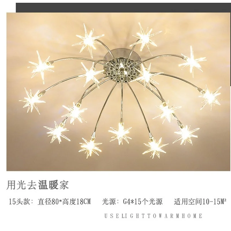 Modern Led Ceiling Light Ice Flower Glass Bedroom Kitchen Children Room Lamp Designer Lighting Fixtures | Лампы и освещение
