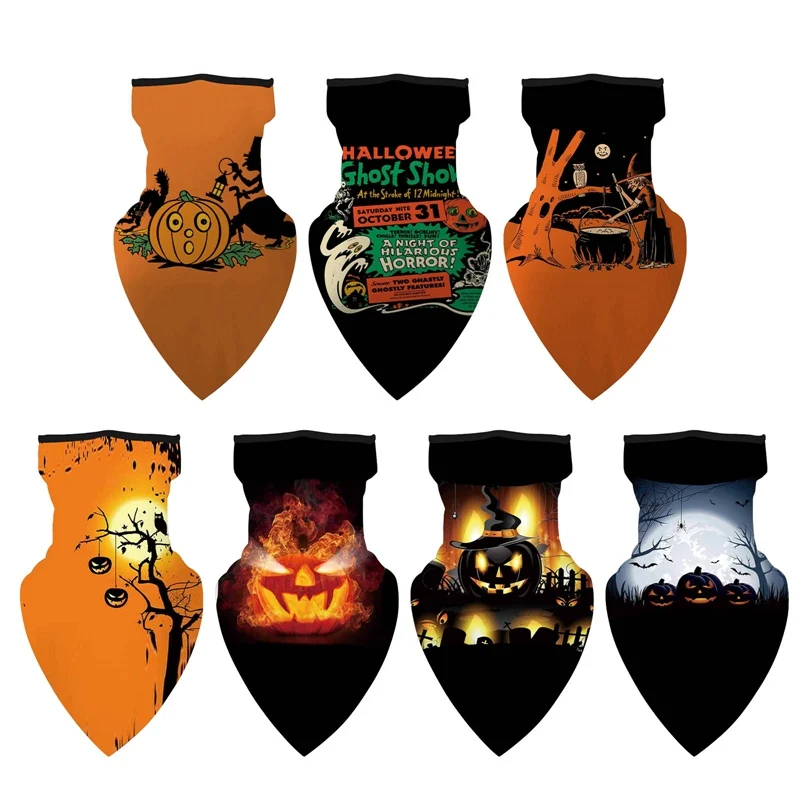 

Треугольный шарф для Хэллоуина, вечеринки, велоспорта, уличные спортивные головные уборы, мужские и женские банданы, тюрбан, хлопковые мног...