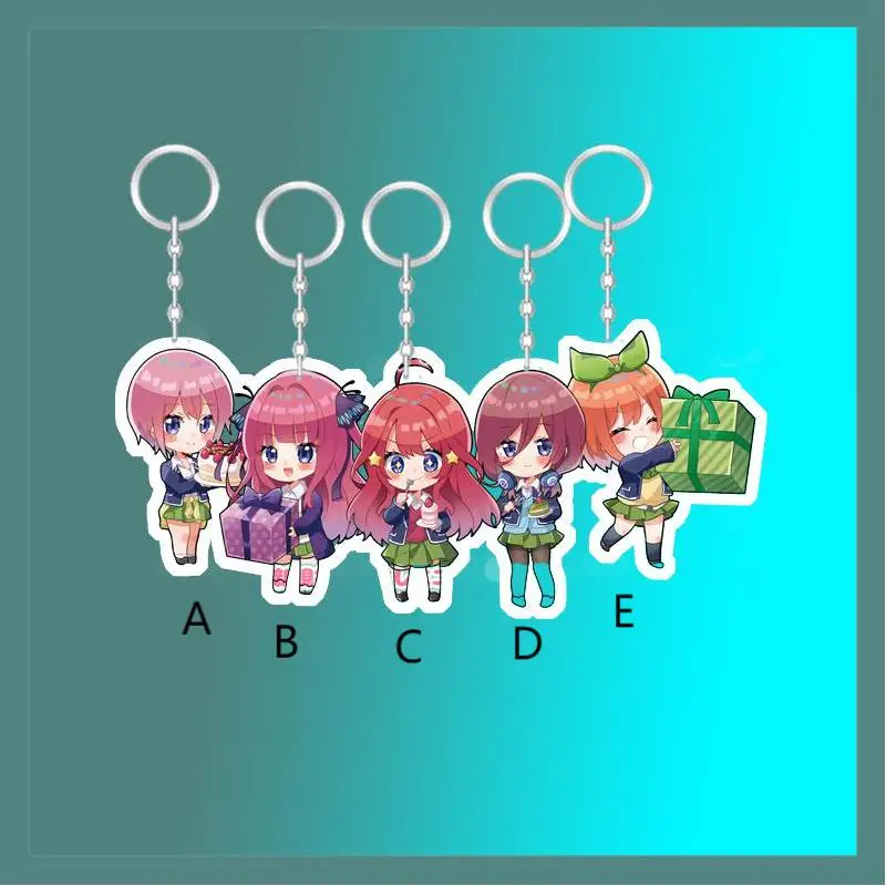 

Anime Keychain The Quintessential Quintuplets Nakano Itsuki Miku Nino Yotsuba Ichika Acrylic Keyring strap Figure 6cm
