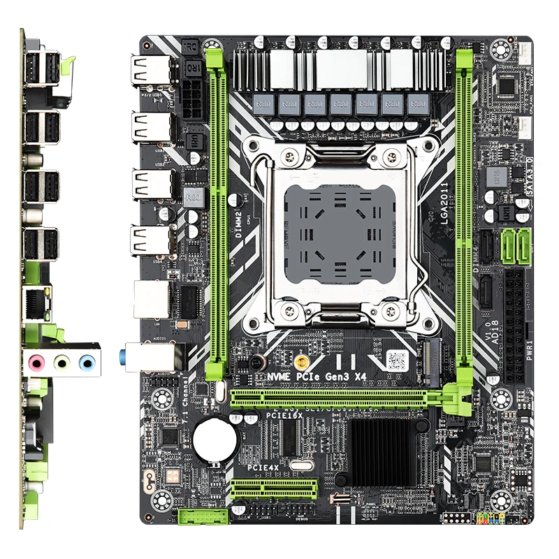 X79 материнская плата LGA2011Xeon E5 2620 CPU с 2 шт. 4 Гб 1066 = 8 REG ECC RAM M ATX PCI E NVME M.2 SSD|Материнские