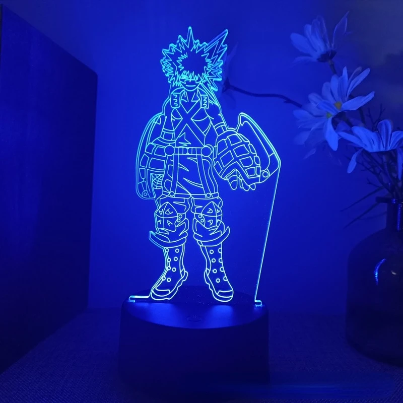 

Anime My Hero Academia 3D Led Night Light Midoriya Izuku bakugo katsuki Action Figure Gift kawaii Room Decor Katsuki fans toys