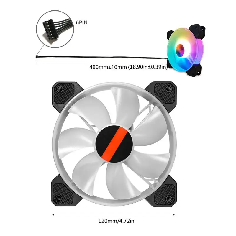 

2021 New 12cm Desktop PC Cooling Fan LED Lights RGB Chassis Fan Controller Remote Control