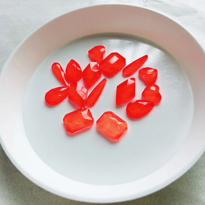 Red Mix Shape Флуоресцентный мокко Стразы для ногтей со стразами для дизайн ногтей стекло разные формы ювелирные изделия с бриллиантами декоративный камень для ногтей украшения для маникюра 30 шт./лот - Цвет: Red Mix Shape