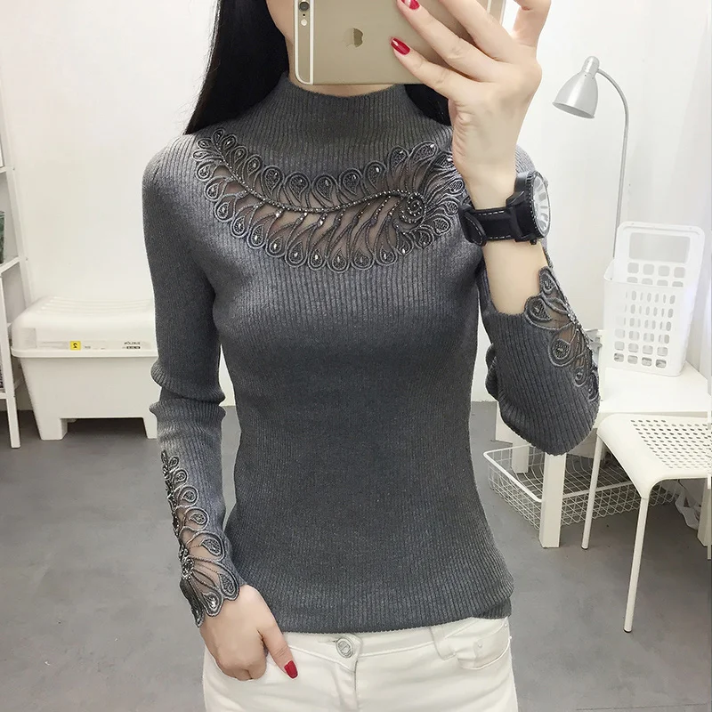 Новинка Осень/Зима 2019 пальто в западном стиле с длинными рукавами вязаная