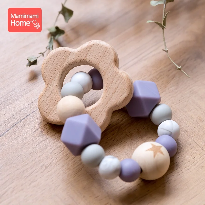 Mamihome 1 шт. игрушки прорезыватели для малышей древесины Браслеты Природный слон