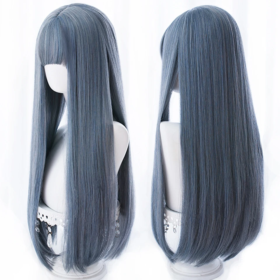 

Длинные прямые парики HOUYAN, женские серые, синие, устойчивые к высоким температурам синтетические парики для косплевечерние вечерний натура...
