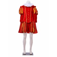 mens medieval tudor elizabethan costume adult queen tudor kings cosplay renaissance tudor elizabethan top pants hat suit