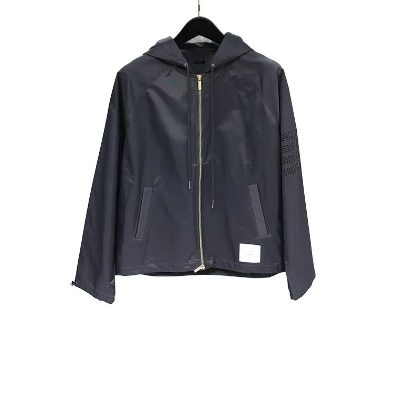 2020 Fashion TB THOM Brand Jacket Men Slim Cardigans Clothing Hollow Out Sports baseball uniform Spring Hooded Casual Coat | Мужская