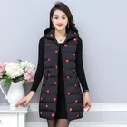 Осень-зима 2021, куртка с капюшоном, женский жилет, теплый жилет без рукавов, хлопковая куртка с вышивкой в виде звезд, Женская ватная верхняя одежда