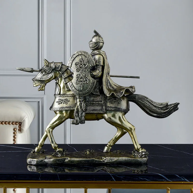 

Древние римские рыцари, скульптура, ретро орнамент из смолы, персонаж, бронированная статуя воина, настольное украшение для дома, фигурка