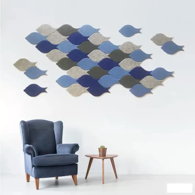 

Free shipping 4pcs/lot hair felt 3d fish wall decor cute colorful wall stickers art decals home decoration room wall art