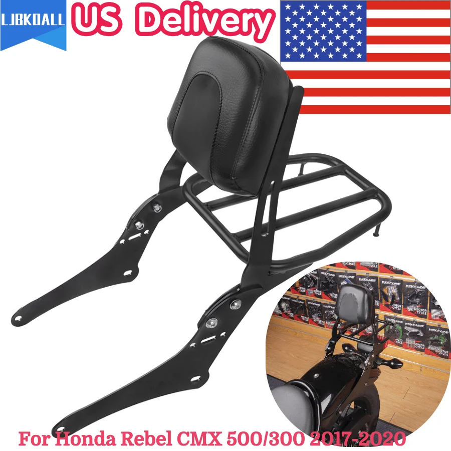 

2018 2019 CMX 500 Rebel Accessories Luggage Rack Carrier Rear Passenger Sissy Bar Backrest For Honda CMX 300 CMX500 2017-2021