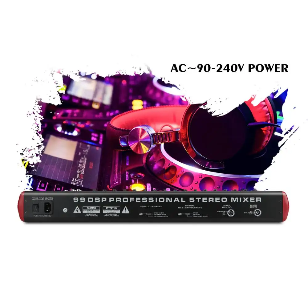 16-канальный профессиональный звуковой микшер аудио XTUGA FTM16 встроенный 99 бит DSP