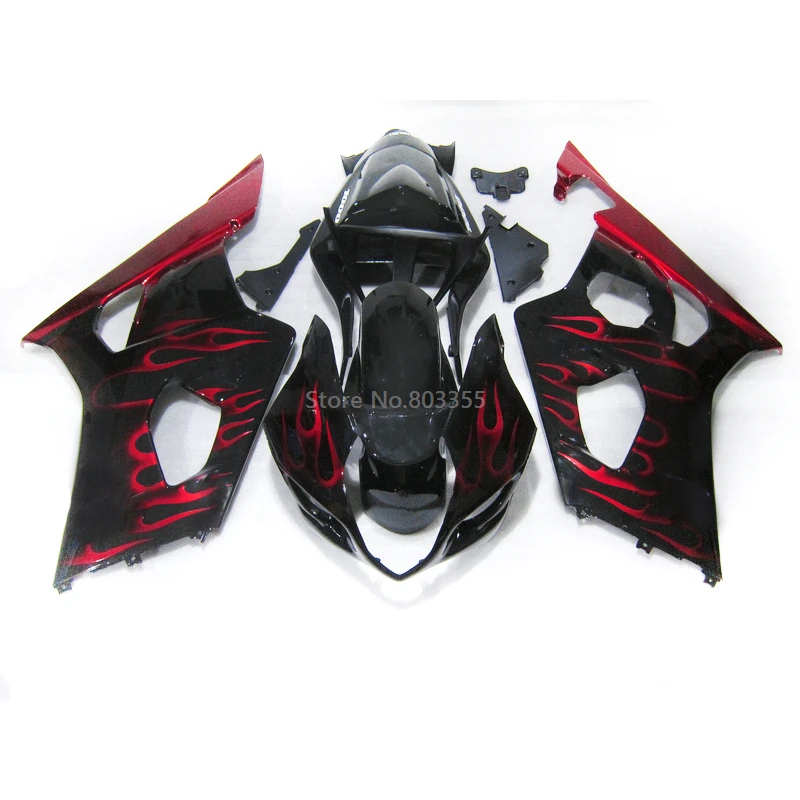 

Plastic Injection Fairings Parts Set For SUZUKI GSXR1000 2003 2004 K3 Red Black fairing Kits gsxr1000 03 04 Superior NJ53