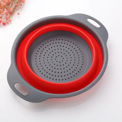 3 Colors Pieces Collapsible Silicone Colander Folding Kitchen Strainer | Дом и сад