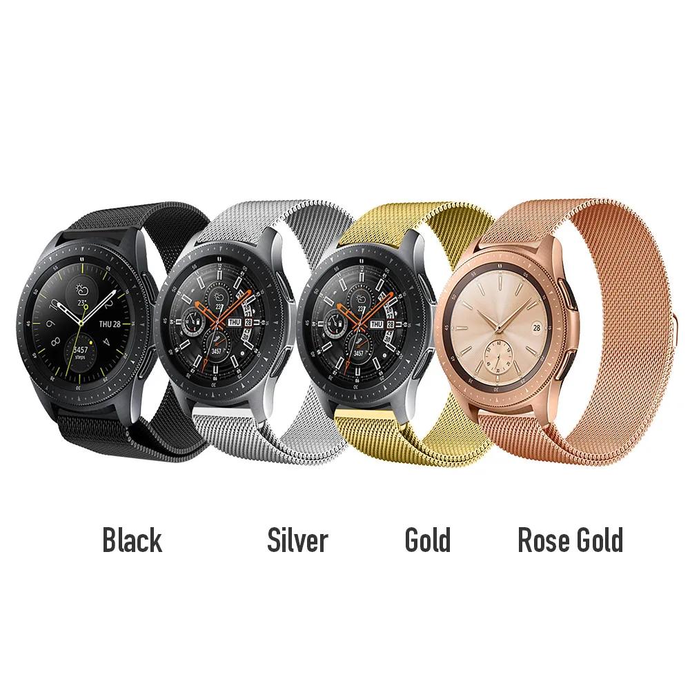 Samsung Gear S3 Frontier/Classic 22mm/S2 20mm Band Strap Galaxy Watch 46mm 42mm Stainless Steel Loop Milanese Belt Accessories