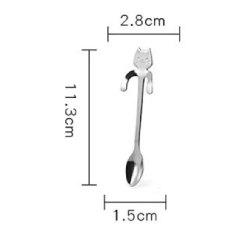 ПК Нержавеющая сталь Кофе & Чай ложка мини юбка пачка с принтом в виде кота ручка