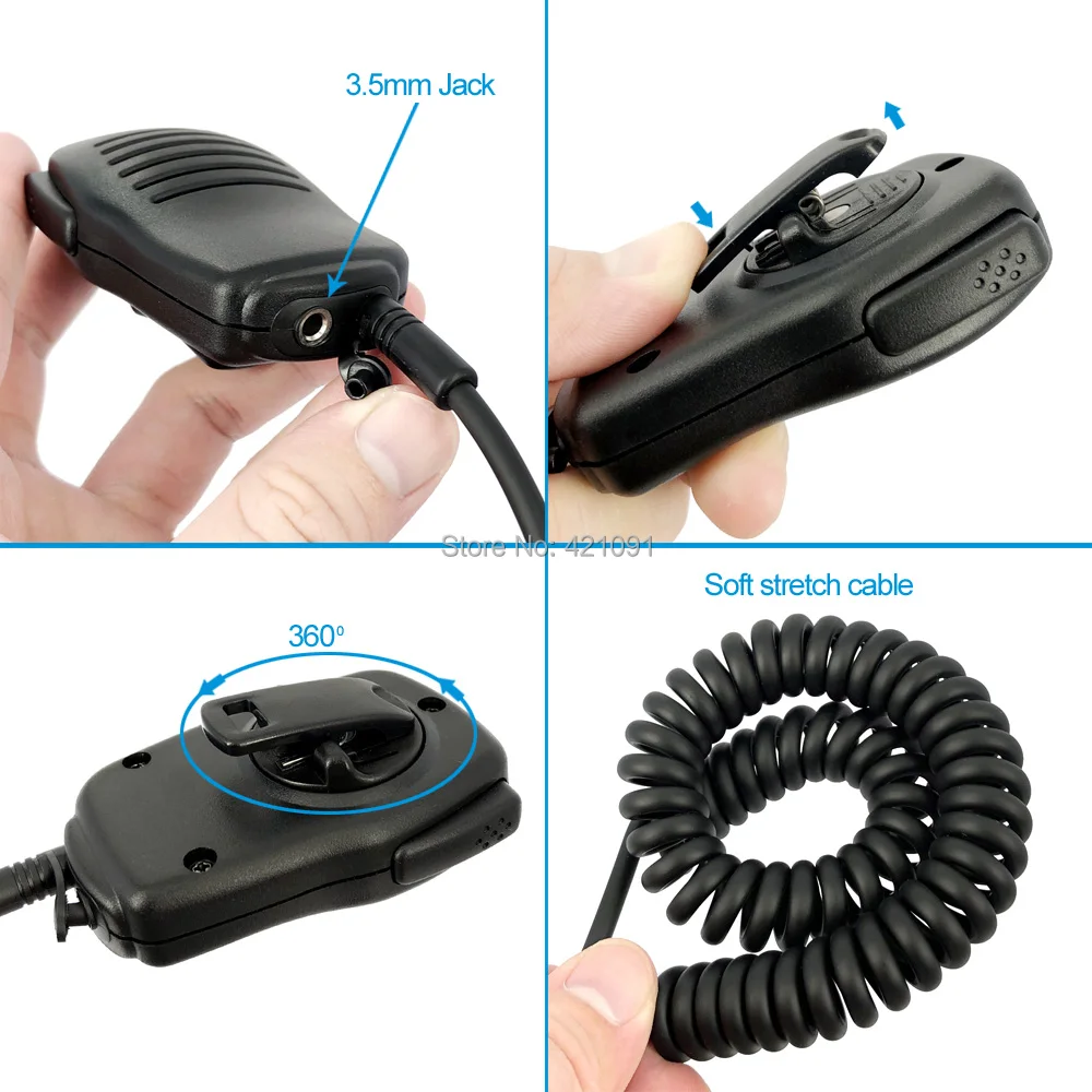 2Pin PTT Speaker Mic Microphone for ICOM IC-V8 IC-V82 IC-F3 SL25 V80 Cobra Vertex VX-200 Walkie Talkie Two Way Radio