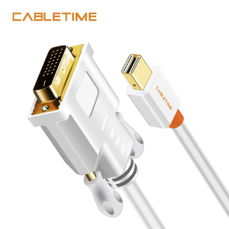 CABLETIME Thunderbolt Mini Displayport Mini DP to DVI кабель конвертер для MacBook Pro AiMini tv ноутбук адаптер для проектора N014