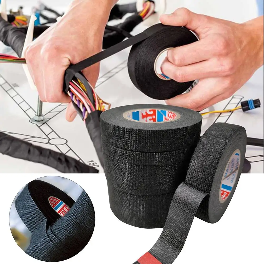 

50% HOT SALES!!!25m High Temperature Resistance Adhesive Cloth Insulation Tape for Cable Harness