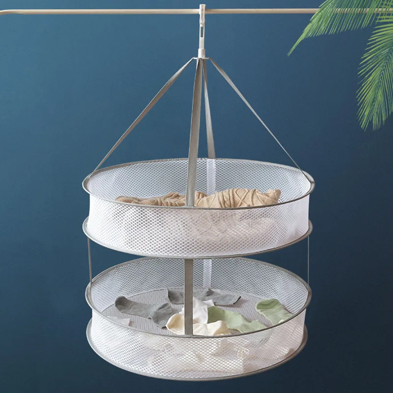 

Clothes Drying Basket Hanging Sweater Net Pocket Large Thick Anti-Deformation Cardigan Tile Rack Drying Socks Clothes Bag
