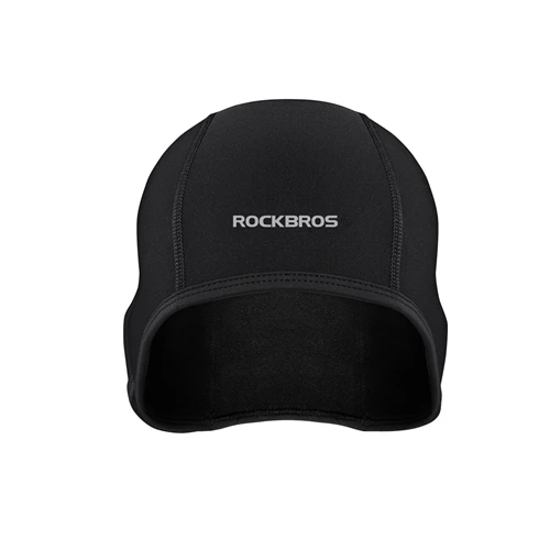 ROCKBROS теплая велосипедная Кепка Спортивная Кепка s велосипедная флисовая мужская шапка зимняя Лыжная Шапка Повязка для езды Бандана Балаклава - Цвет: LF041BK