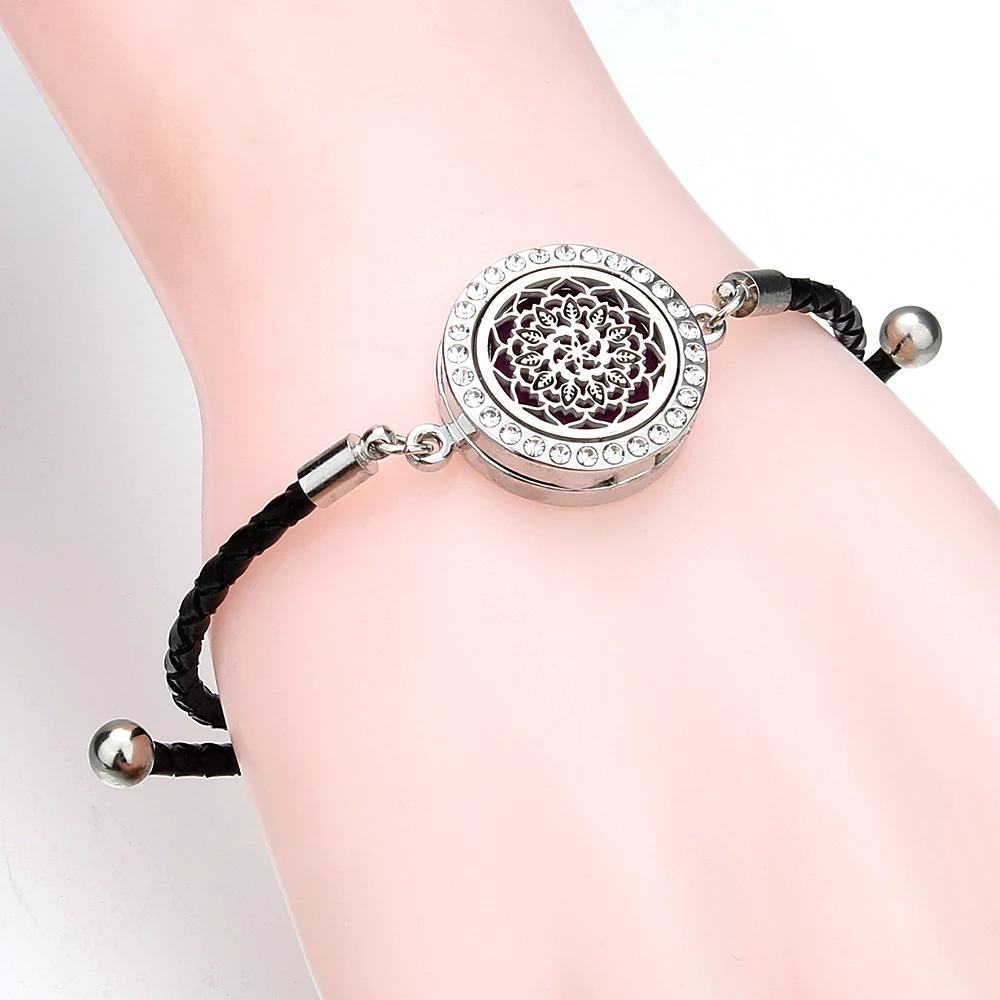 Новый браслет ароматерапии из нержавеющей стали с деревом жизни - локет-диффузор аромата с ароматическими маслами.