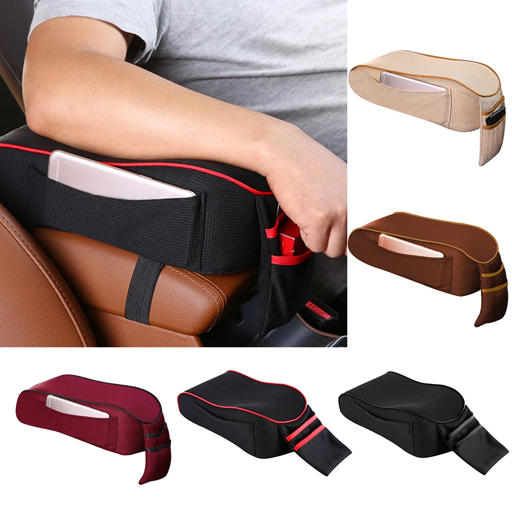 

Soft Car Armrest Mat Cushion Central Arm Pads Armrest Covers Storage Pocket Arm Rest Box Seat Pad Auto Accessories Decoration