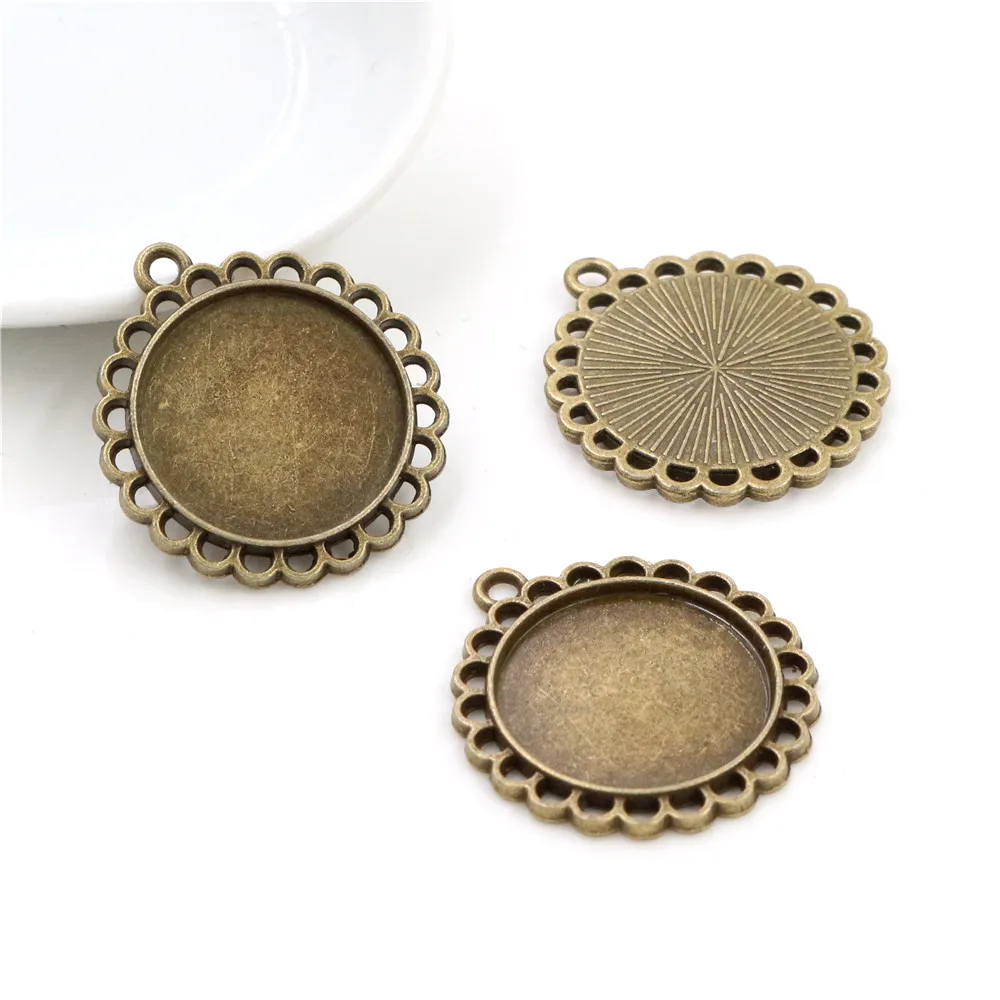 10pcs 20mm Inner Size Antique Silver Plated Bronze Classic Style Cabochon Base Setting Charms Pendant | Украшения и аксессуары