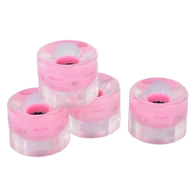 

4 Pcs Skateboard Wheels with Bearings Light Up At Night 78A, 60mmx45mm Glow in Dark Wheels