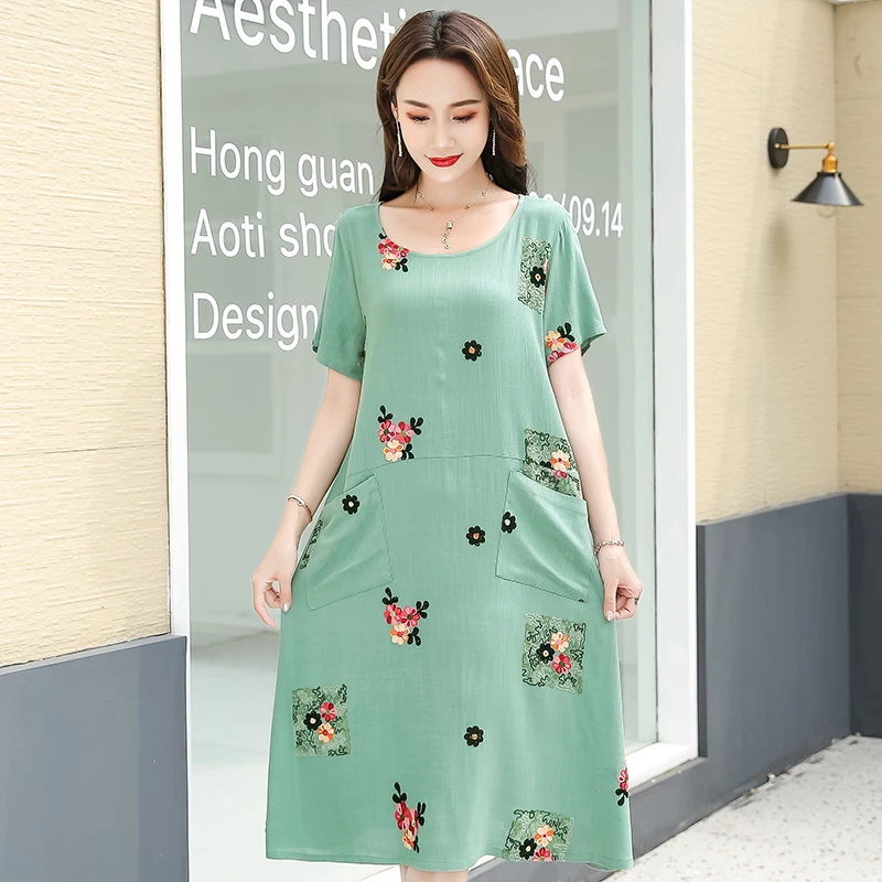 Женское летнее платье среднего возраста 2020 повседневные длинные пляжные платья