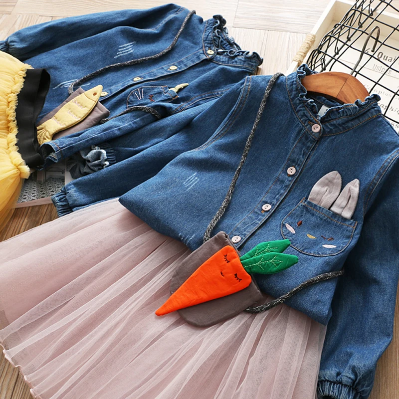 Baby Girls Dress Autumn Children Clothes Spring Long Sleeve Straped Bow Pleated Dress for Girl Kids Princess Dresses 2 7 Years