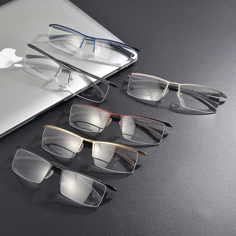 Очки мужские полуоправы из титанового сплава полуквадратные Рецептурные очки