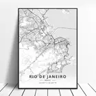 Рисунок в hd-стиле сальвадоп Порто-Алегри Рио де Жанейро Манаус ресифе Сан-Паулу ФОРТАЛЕЗА холст Художественная карта Плакат рамка