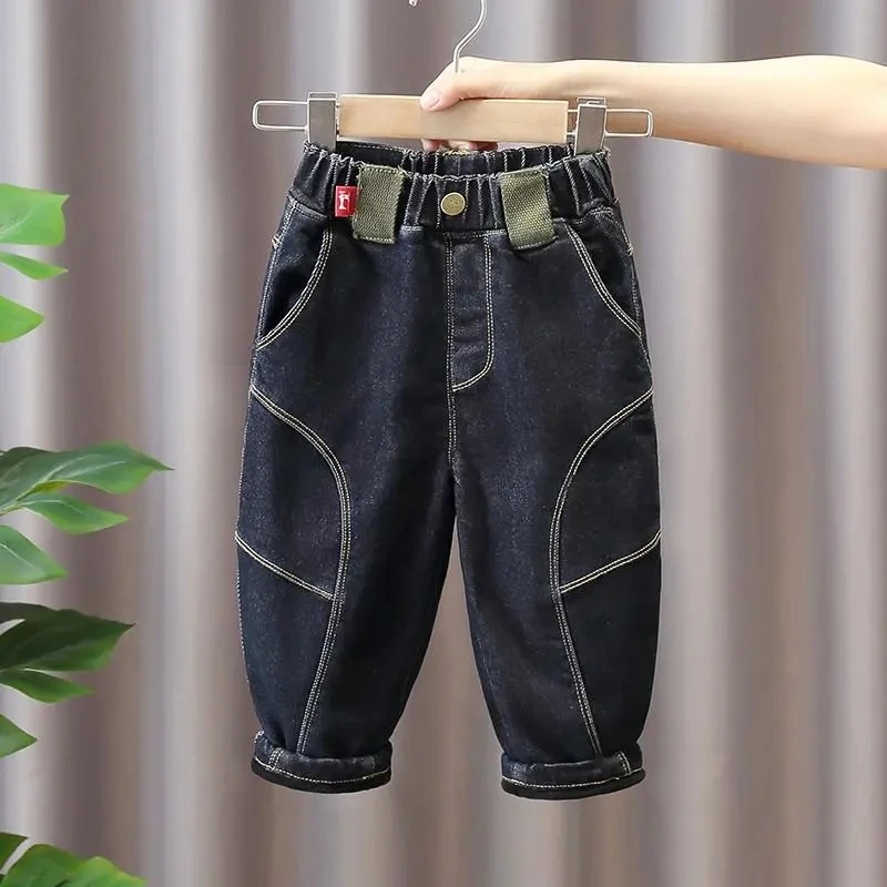 

2-8 Y Baby Boys Jeans Pants Spring Autumn New Kids Casual Loose Denim Pants Korean Solid High Quality Jeans For Boy Baby Trouser