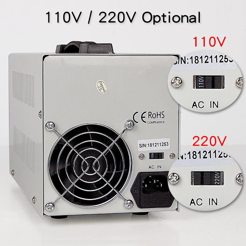 Лабораторный Регулируемый источник питания постоянного тока 30V 10A 60V 5A 100V 3A