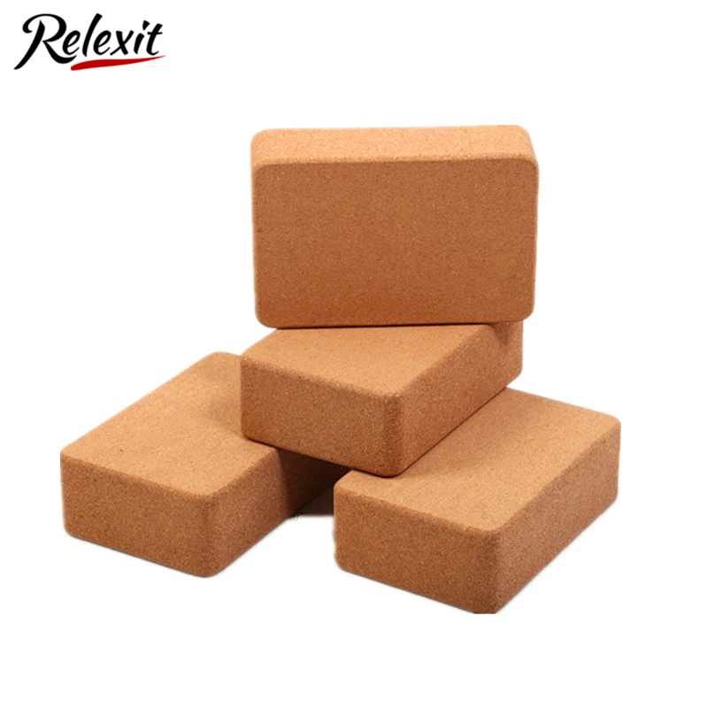 Пробковые блоки для йоги нескользящий кирпич из натурального дерева пилатеса