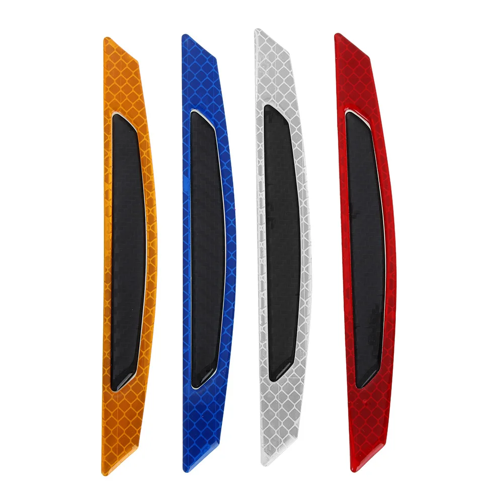 4 шт. 5D волокна обод колеса автомобиля Углерода Бровей Светоотражающие