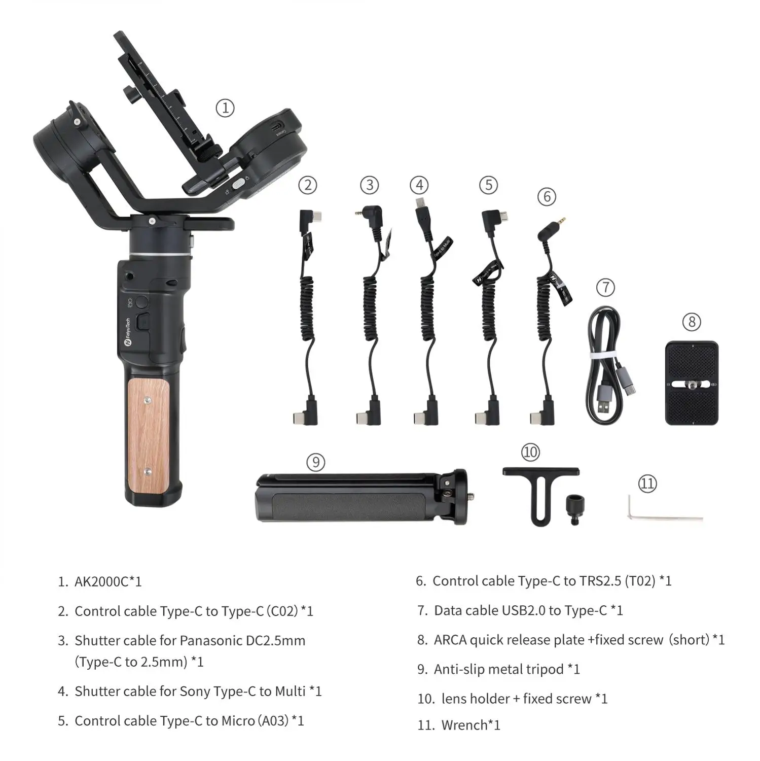Feiyutech AK2000C 3 осевой Карманный Стабилизатор Для беззеркальных камер DSLR Sony Canon Nikon