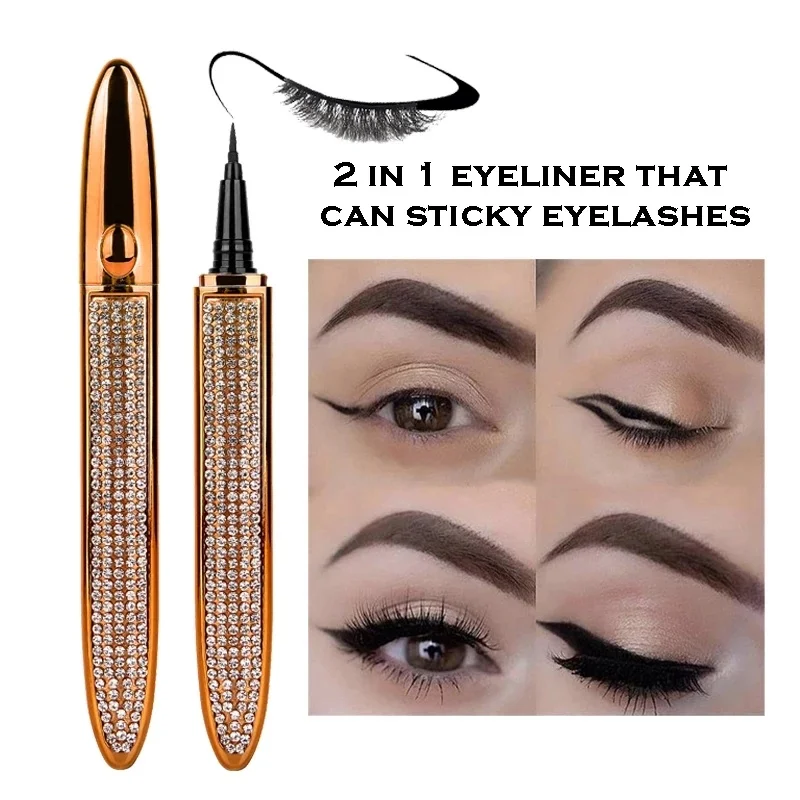 

8Types Magic Self-adhesive Liquid Eyeliner Pencil Glue-free Magnetic-free for Eyelashes Waterproof Eye Liner Pen Makeup Cosmetic
