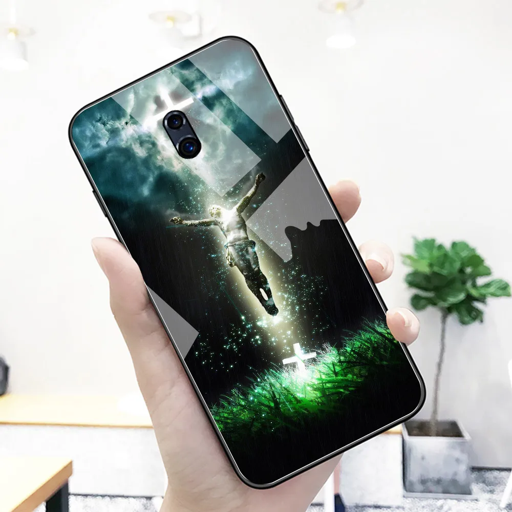 Чехол для Oppo R11s plus стеклянная задняя крышка с Иисусом крестом чехол R9 R9S R11 R11S Plus R17