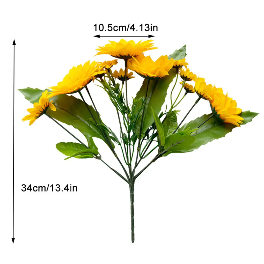 

Hot Sale 13-head Artificial Sunflower Bouquet 9-branch Simulation Flower Bouquet Home Fake Floral Decor