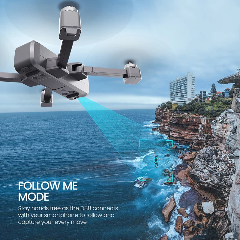 Potensic D88 5G WiFi FPV Дрон с камерой 2K Режим высокой фиксации складной рычаг RC Квадрокоптер Дрон с Чехол
