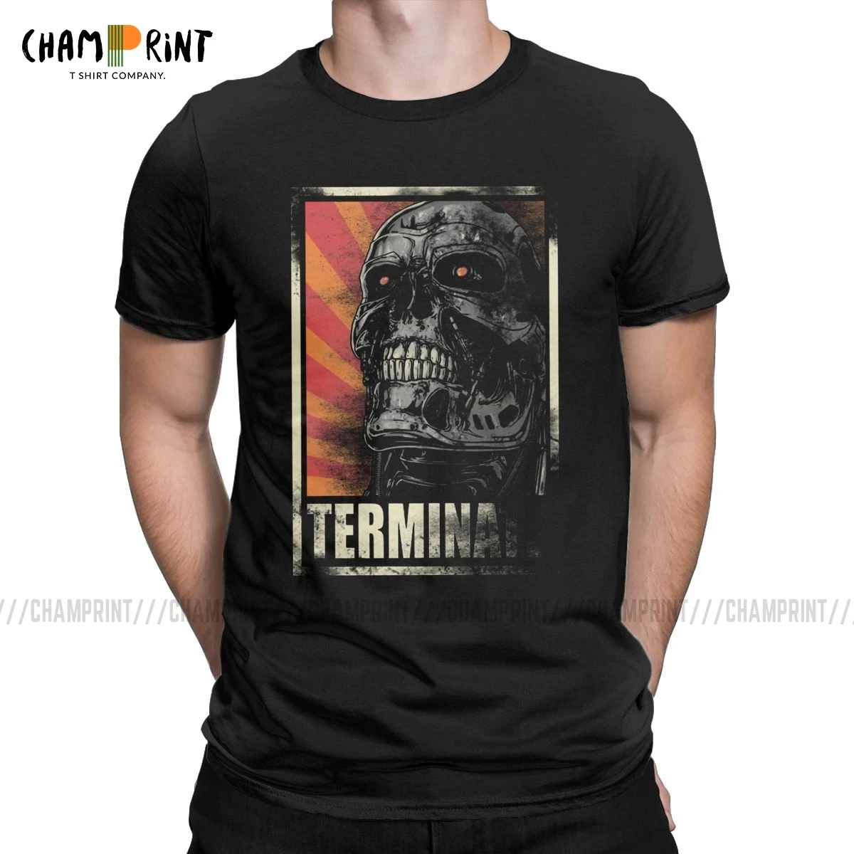 Новинка футболка из фильма The Terminator Si-fi для мужчин хлопковая Футболка с круглым