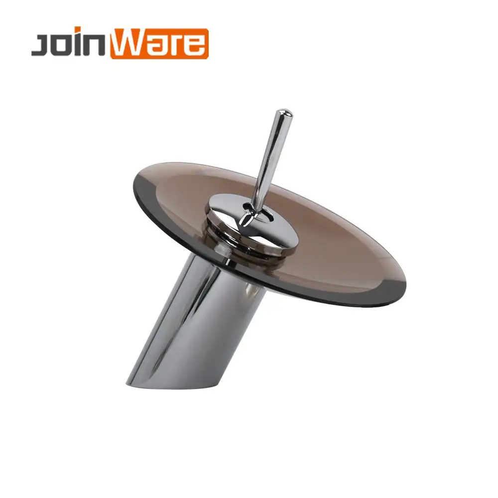 

Bathroom Waterfall Basin Sink Mixer Tap Faucet Chrome Polished Glass Edge Faucet Tap with Water Inlet Pipe
